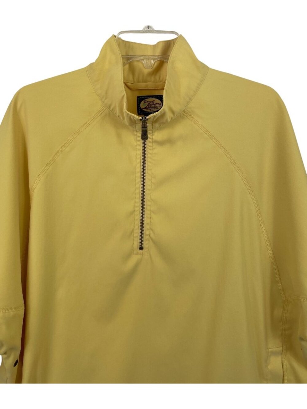 Tommy Bahama Yellow Short Sleeve 1/4 Zip Windbreaker Pullover Mens Size Large - Picture 4 of 7